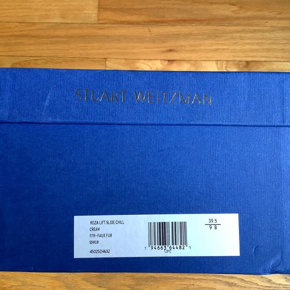 Stuart Weitzman Faux Fur Platform Slide Sandal Cream SZ 9 - Picture 10 of 13